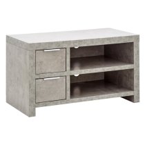 Baginton Wooden 2 Drawers TV Stand In Concrete Effect