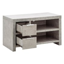 Baginton Wooden 2 Drawers TV Stand In Concrete Effect