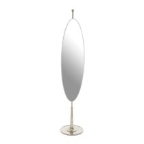 Kensick Oval Floor Standing Mirror With Nickel Stand