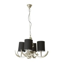 Antlor 4 Fabric Shades Chandelier Ceiling Light In Silver