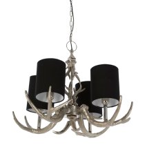 Antlor 4 Fabric Shades Chandelier Ceiling Light In Silver