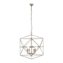 Kamloops Hexagonal Chandelier Ceiling Light In Silver Nickel