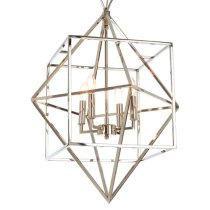 Kamloops Square Chandelier Ceiling Light In Silver Nickel