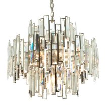 Kodak Large Clear Crystal Chandelier Ceiling Light In Silver