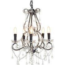 Kensick 5 Bulbs Chandelier Ceiling Light In Black