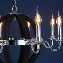 Kensick 8 Bulbs Round Design Chandelier Ceiling Light In Black