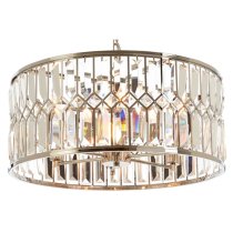 Merced Round Chandelier Ceiling Light In Nickel