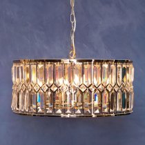 Merced Round Chandelier Ceiling Light In Nickel