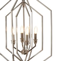 Venik Hexagonal 4 Lights Chandelier Ceiling Light In Nickel