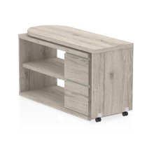 Fleur Wooden Rotating Storage Computer Desk In Grey Oak