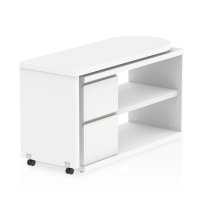 Fleur Wooden Rotating Storage Computer Desk In White