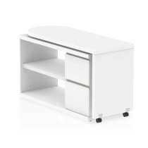 Fleur Wooden Rotating Storage Computer Desk In White