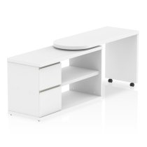 Fleur Wooden Rotating Storage Computer Desk In White