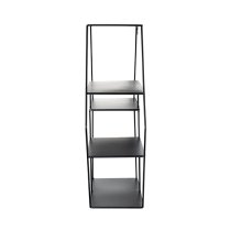 Elwoka Metal 4 Shelves Hexagonal Wall Shelf In Black