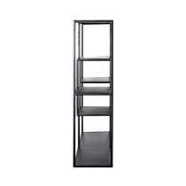 Elwoka Metal 4 Shelves Geometric Wall Shelf In Black