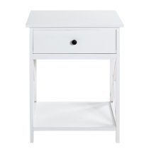 Bellvue Wooden 1 Drawer End Table With Shelf In White