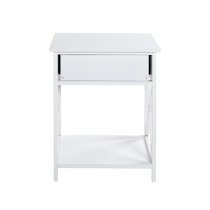 Bellvue Wooden 1 Drawer End Table With Shelf In White