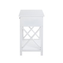 Bellvue Wooden 1 Drawer End Table With Shelf In White