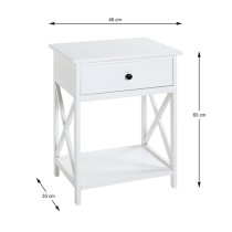 Bellvue Wooden 1 Drawer End Table With Shelf In White