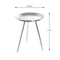 Bellvue Round Metal End Table In Silver