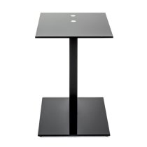 Bellvue Glass Top End Table With Metal Base In Black