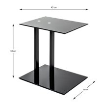 Bellvue Glass Top End Table With Metal Base In Black