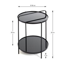 Bellvue Round Glass Top End Table With Undershelf In Black