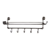 Learo Metal Wall Hung Coat Rack With 5 Hooks In Anthracite