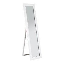 Truckee Floor Standing Cheval Mirror In White High Gloss Frame