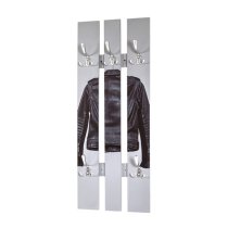 Tahoe Wooden Wall Hung 5 Hooks Coat Rack In Leather Jacket Print