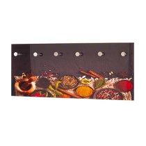 Tahoe Glass Wall Hung 6 Hooks Coat Rack In Spices Print