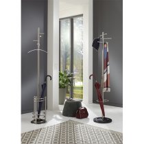 Mcdowell Metal 5 Hooks Coat Stand With Umbrella Stand In Silver