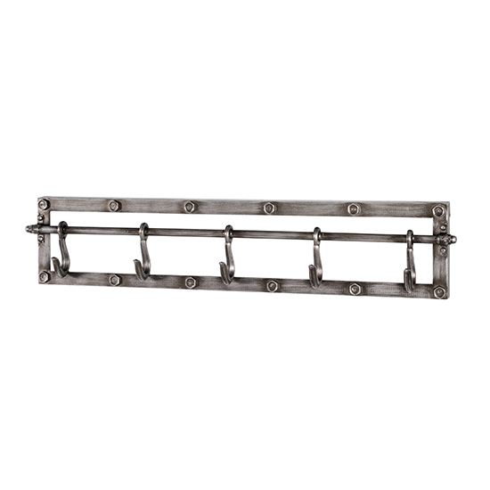 Myers Metal Wall Hung 5 Hooks Coat Rack In Anthracite