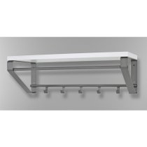 Myers Wooden Wall Hung 5 Hooks Coat Rack In Grey And White