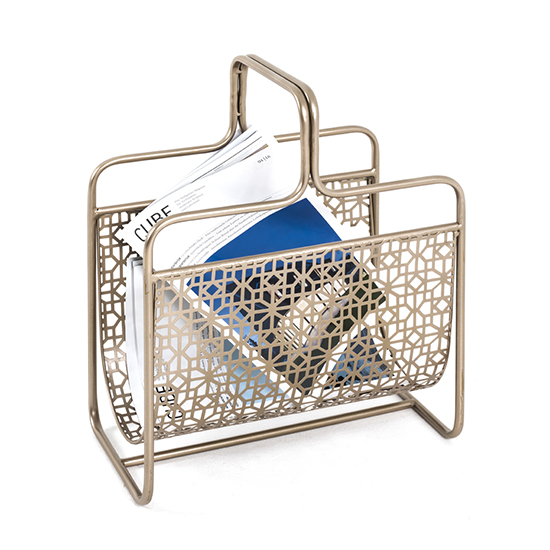 Oviedo Metal Magazine Rack In Gold