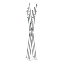 Orem Metal Coat Stand In Chrome With White Base