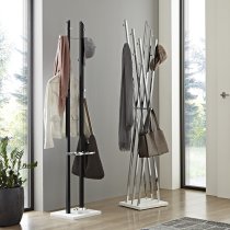 Orem Metal Coat Stand In Chrome With White Base