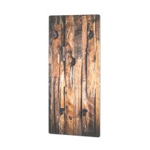 Orem Wooden Wall Hung 5 Hooks Coat Rack In Parquet Print