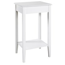 Selma Wooden Side Table In White