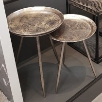 Inman Large Round Metal Side Table In Bronze