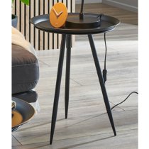 Orono Round Metal Set Of 2 Side Tables In Black