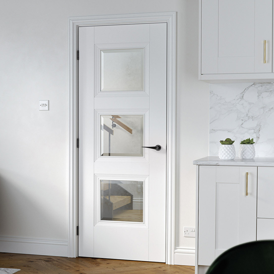 Amsterdam Glazed 1981mm x 686mm Internal Door In White