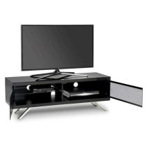 Tavin High Gloss TV Stand With 2 Storage Compartments In Black