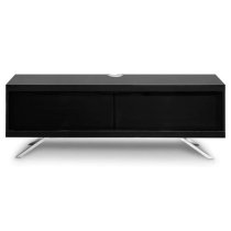 Tavin High Gloss TV Stand With 2 Storage Compartments In Black