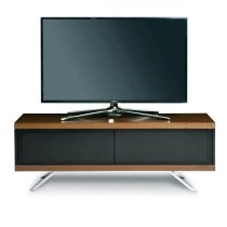 Tavin High Gloss TV Stand With 2 Storage Compartments In Walnut