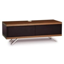 Tavin High Gloss TV Stand With 2 Storage Compartments In Walnut