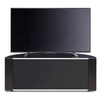 Sanja Medium Corner High Gloss TV Stand With Doors In Black