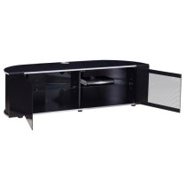 Sanja Ultra Large Corner High Gloss TV Stand With Doors In Black