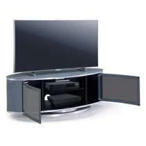 Lanza High Gloss TV Stand With Push Release Doors In Grey