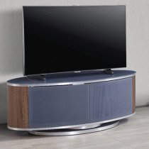 Lanza High Gloss TV Stand With Push Doors In Grey And Walnut